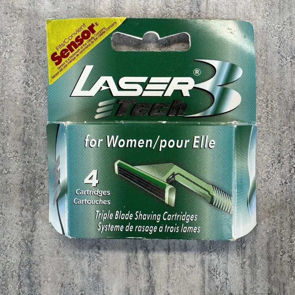 Laser Tech 3 Sensor Razor Blades, Works with Sensor Excel Razor 4 Cartridges New